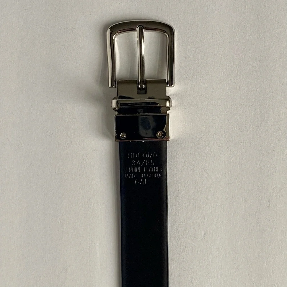Dockers Reversible Swivel-Buckle Belt brown black chrome buckle leather Sz 34/85